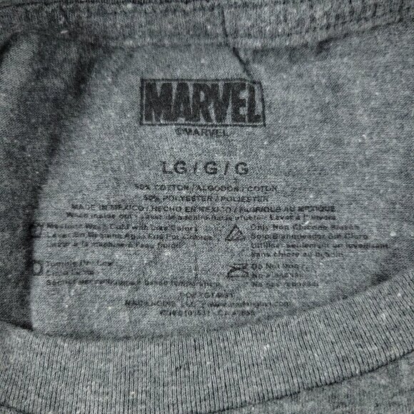 Marvel Shirt Men's Large Gray Iron Man Captain America Logo Graphic Short Sleeve - Picture 11 of 11